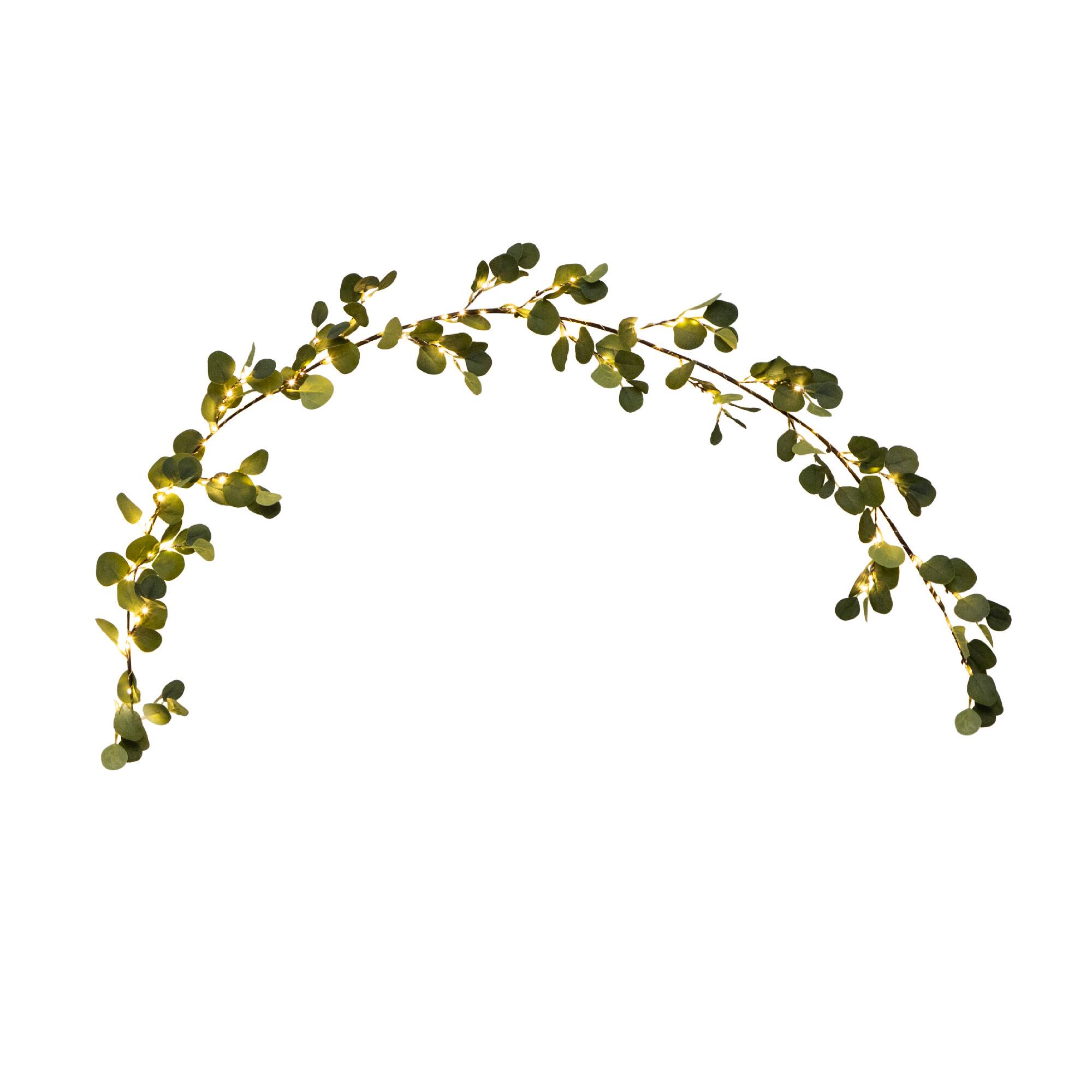 6.5ft. Pre-Lit LED Green Eucalyptus Garland